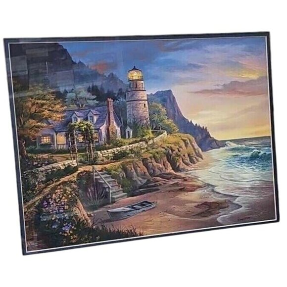 Lighthouse Coastline Framed Art Print By Humphries In Wooden Frame - Picture 5 of 9